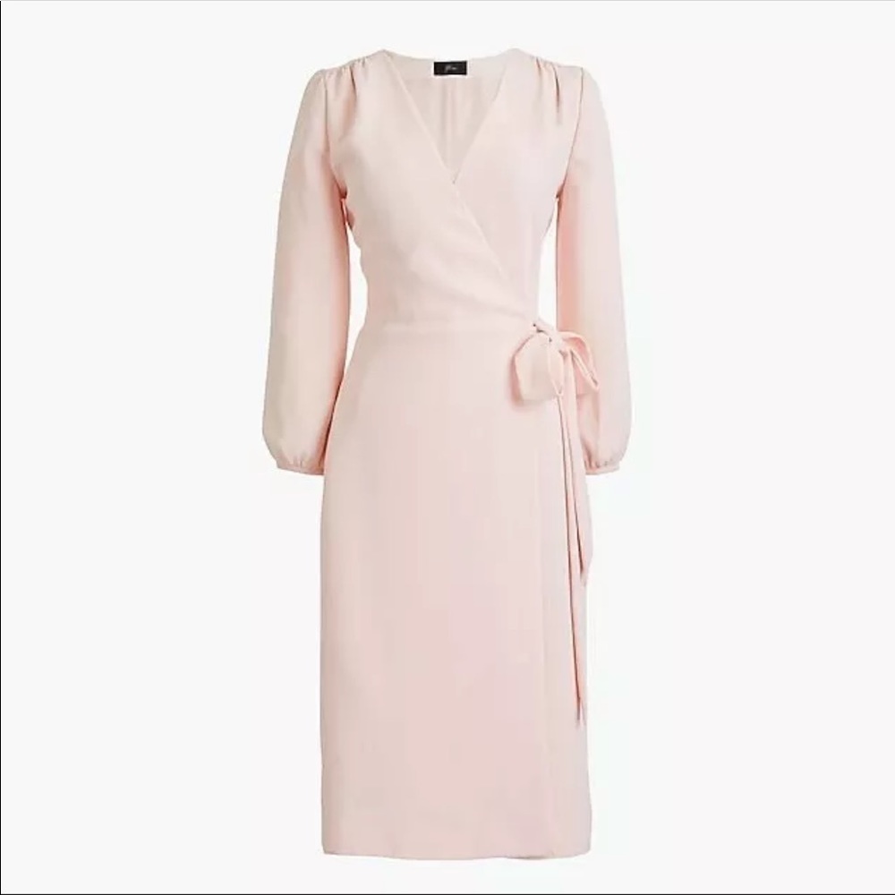 J.Crew 365 Crepe Wrap Dress 3/4 Sleeve Soft Pink